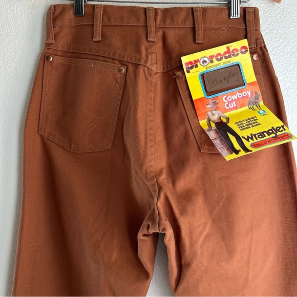 NEW Wrangler | Rare 60s 70s Vintage Rust Orange Straight-Leg Jeans - Picture 7 of 12